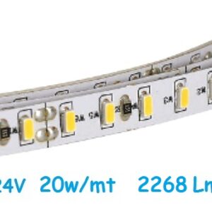 Strip LED 24V 2835 240 Led/mt 20w/mt 2268 Lumen/mt Luce Natura